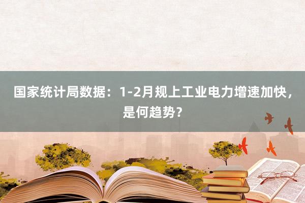 国家统计局数据：1-2月规上工业电力增速加快，是何趋势？