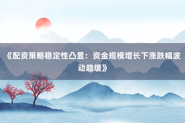 《配资策略稳定性凸显：资金规模增长下涨跌幅波动趋缓》