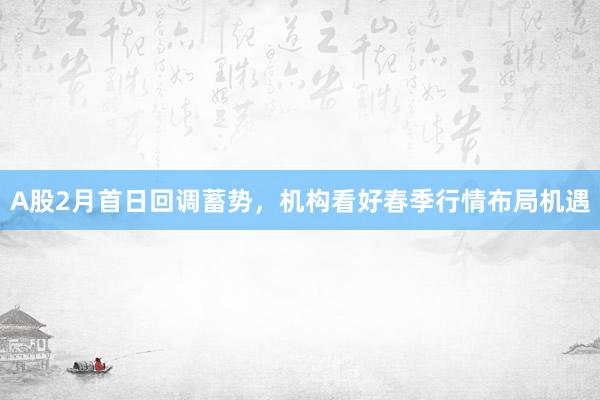 A股2月首日回调蓄势，机构看好春季行情布局机遇