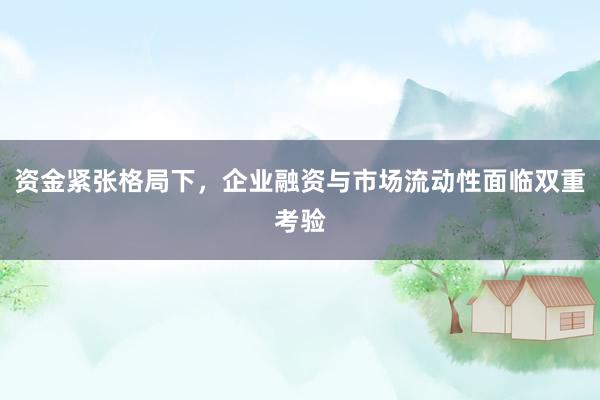 资金紧张格局下，企业融资与市场流动性面临双重考验