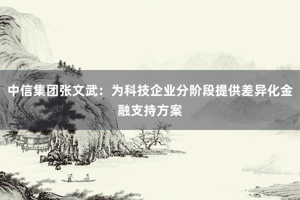中信集团张文武：为科技企业分阶段提供差异化金融支持方案