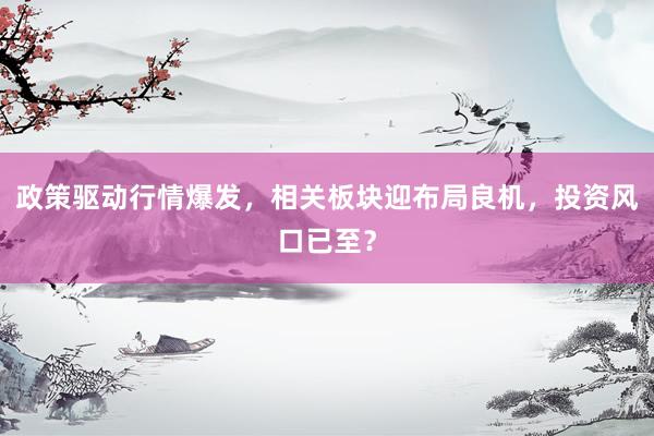 政策驱动行情爆发，相关板块迎布局良机，投资风口已至？