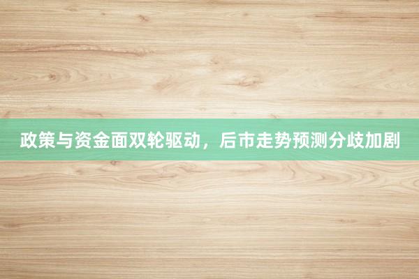 政策与资金面双轮驱动，后市走势预测分歧加剧