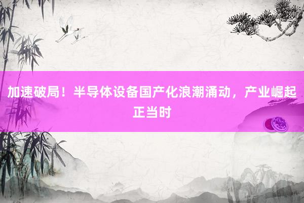 加速破局！半导体设备国产化浪潮涌动，产业崛起正当时