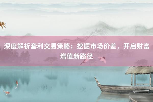 深度解析套利交易策略：挖掘市场价差，开启财富增值新路径