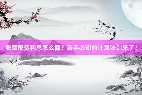 股票配资利息怎么算？新手必知的计算法则来了！