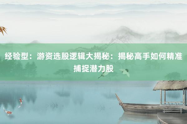 经验型：游资选股逻辑大揭秘：揭秘高手如何精准捕捉潜力股
