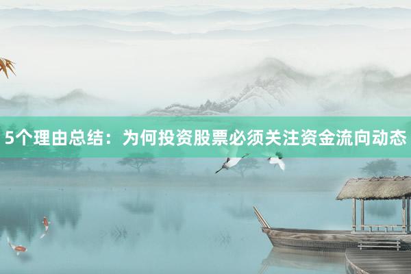 5个理由总结：为何投资股票必须关注资金流向动态