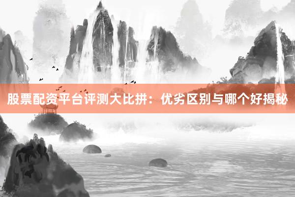 股票配资平台评测大比拼：优劣区别与哪个好揭秘